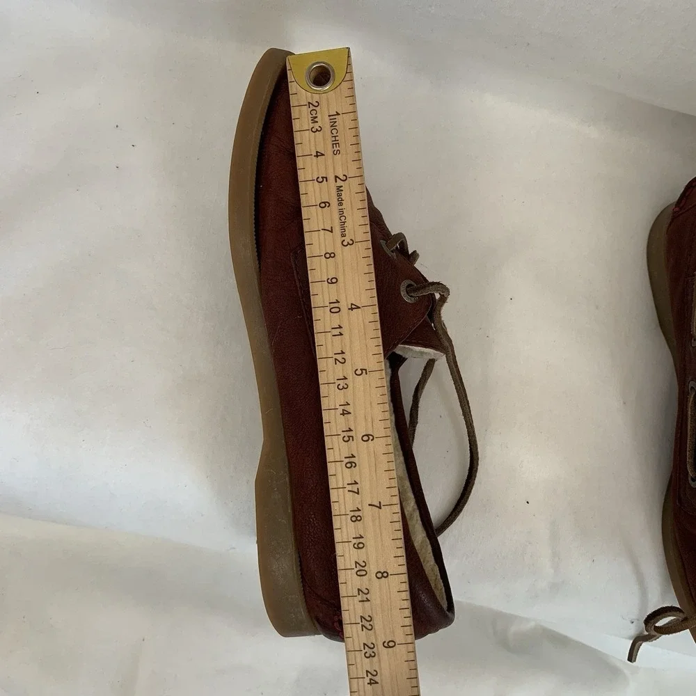 SEBAGO Docksides-Suede Sherpa Lined Shoes  Women's US 6.5 Rustic Chili‎ Red)
